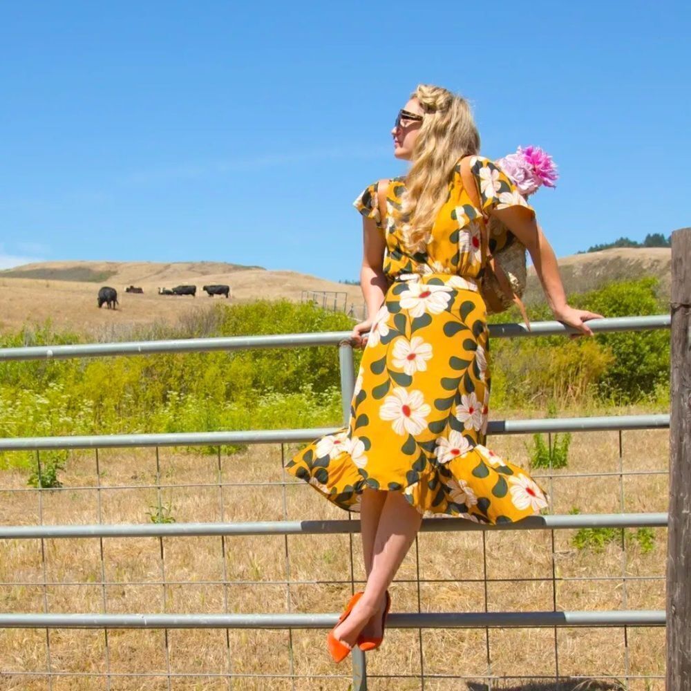 Eva Franco Ikebana floral skirt